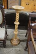 20TH CENTURY TURNED WOODEN PLANT STAND WITH BARLEY TWIST SUPPORTS