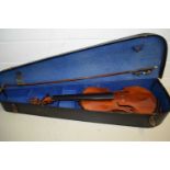 CASED VIOLIN AND BOW