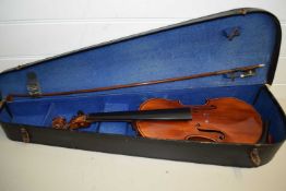 CASED VIOLIN AND BOW