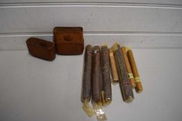 BOX OF VARIOUS VINTAGE CIGARS AND LEATHER CIGAR CASE