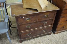 LATE VICTORIAN OAK CHEST OF FOUR DRAWERS, 99CM WIDE