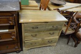 LATE VICTORIAN SATINWOOD THREE DRAWER CHEST, 90CM WIDE