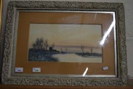 F VINCENT, STUDY OF A RIVERSIDE CHURCH, WATERCOLOUR, SIGNED AND DATED 1900, F/G, 61CM WIDE