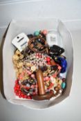 BOX OF VARIOUS COSTUME JEWELLERY, NECKLACES ETC