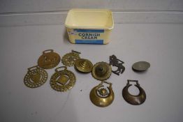 BOX OF HORSE BRASSES