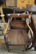 PAIR OF 19TH CENTURY MAHOGANY FRAMED CARVER CHAIRS WITH TURNED FRONT LEGS