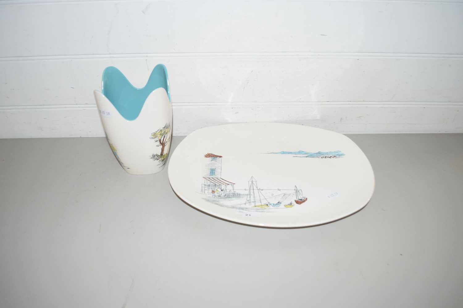 MIDWINTER STYLECRAFT CANNES MEAT PLATE AND VASE