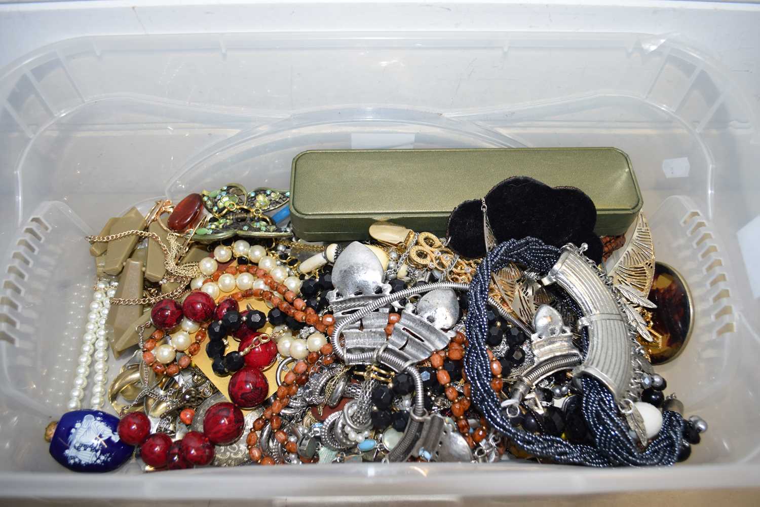 LARGE BOX OF COSTUME JEWELLERY