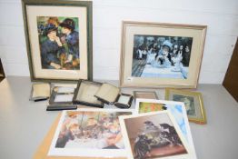 MIXED LOT OF FRAMED PRINTS, PHOTOGRAPH FRAMES ETC