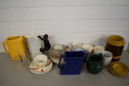 MIXED LOT VARIOUS ASSORTED ROYAL COMMEMORATIVE MUGS, PUB JUGS, TEA WARES ETC