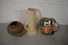 MIXED LOT COMPRISING A ROYAL DOULTON CHARACTER JUG 'THE FALCONER', TOGETHER WITH A BERNARD ROOK