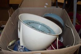 ONE BOX MIXED HOUSEHOLD SUNDRIES, ELECTRIC HAIR DRYER ETC