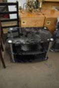 BLACK GLASS TV STAND