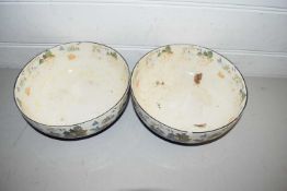 PAIR OF FLORAL DECORATED BOWLS