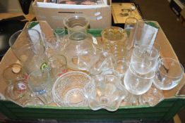 ONE BOX OF MIXED GLASS WARES