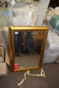 MODERN RECTANGULAR BEVELLED WALL MIRROR IN GILT FRAME