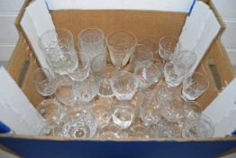 BOX OF GLASS WARES