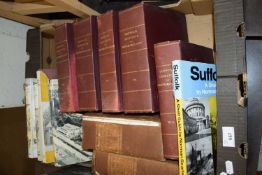 BOX OF BOOKS TO INCLUDE 'THE SUFFOLK INSTITUTE OF ARCHAEOLOGY'