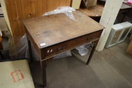 SMALL GEORGIAN MAHOGANY SINGLE DRAWER SIDE TABLE (A/F), 81CM WIDE