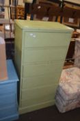 LIGHT GREEN PAINTED PINE SIX-DRAWER CHEST