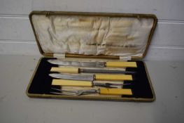 CASED VINTAGE CARVING SET