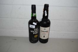 BOTTLE OF SANDEMAN VINTAGE PORT 1975 AND A FURTHER BOTTLE THE SOCIETY'S PORT (2)