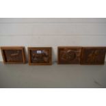 FOUR MODERN AFRICAN COPPER WALL PLAQUES