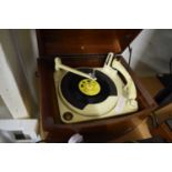 MAHOGANY CASED PYE PORTABLE RECORD PLAYER