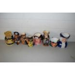 MIXED LOT: VARIOUS CHARACTER JUGS TO INCLUDE SHORTER AND OTHERS
