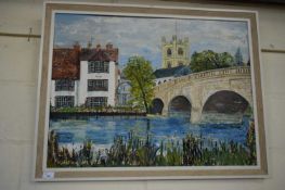 K WARRINGTON, 'THE ANGEL PUBLIC HOUSE, HENLEY ON THAMES', OIL ON BOARD, FRAMED