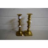 TWO BRASS CANDLESTICKS