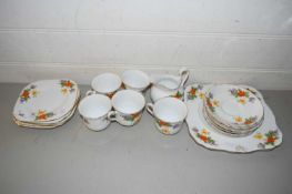 TUSCAN FLORAL DECORATED TEA SET