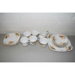 TUSCAN FLORAL DECORATED TEA SET