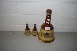 THREE WADE WHISKY BELLS, SEALED AND FULL