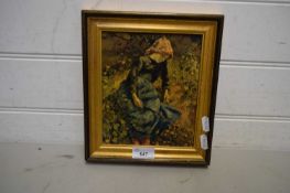 AFTER PISSARRO, COLOURED OLEOGRAPH, GILT FRAMED