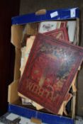 ONE BOX CONTAINING VICTORIAN SCRAP ALBUMS AND OTHER EPHEMERA