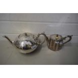 TWO VICTORIAN SILVER PLATED TEA POTS