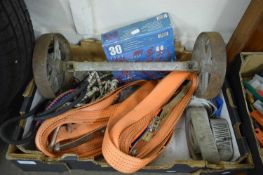 ONE BOX VARIOUS RATCHET STRAPS AND OTHER ASSORTED ITEMS