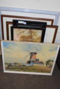 MIXED FRAMED PICTURES TO INCLUDE A STUDY OF A WINDMILL