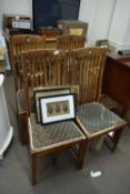 SET OF FOUR ARTS & CRAFTS STYLE OAK DINING CHAIRS