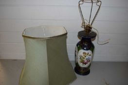 19TH CENTURY FLORAL DECORATED VASE CONVERTED TO A TABLE LAMP