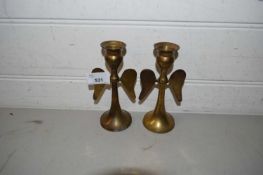 PAIR OF BRASS CANDLESTICKS