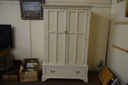 MODERN CREAM FINISH TWO-DOOR ONE DRAWER WARDROBE