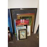 VARIOUS PICTURES TO INCLUDE OIL ON BOARD STUDIES, FRAMED SKELETON DIAGRAM ETC