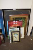 VARIOUS PICTURES TO INCLUDE OIL ON BOARD STUDIES, FRAMED SKELETON DIAGRAM ETC
