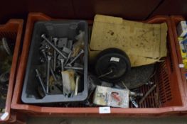 BOX OF VARIOUS GARAGE WORKSHOP CLEARANCE ITEMS