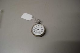 Gents last quarter of the 19th century hallmarked silver cased pocket watch with key wind, having