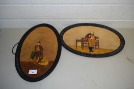 TWO OVAL BRETBY WALL PLAQUES