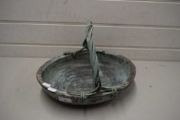 MODERN OVAL FRUIT DISH WITH VERDIGRIS FINISH