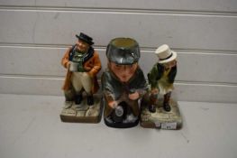 MIXED LOT COMPRISING TWO BRETBY FIGURES, TONY WELLER AND TROTTY VECK TOGETHER WITH A ROYAL DOULTON